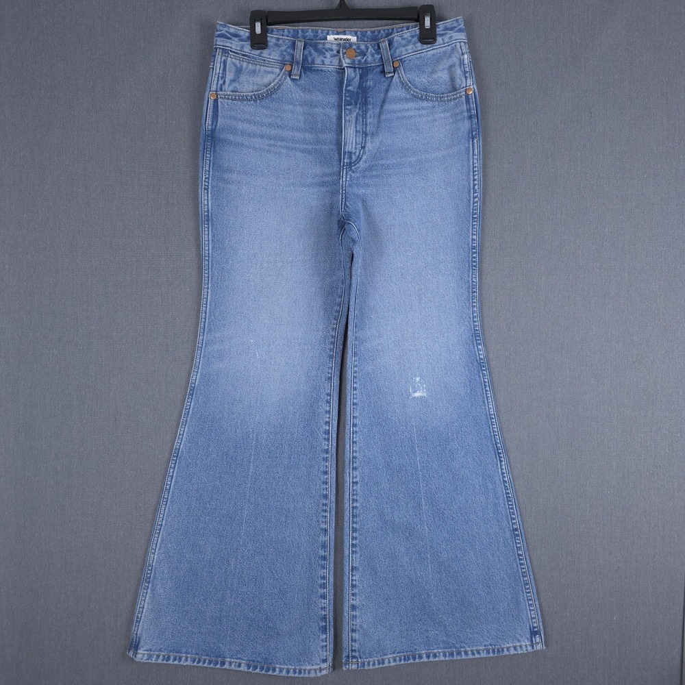 Wrangler Wanderer High Rise Flare Jeans Womens 29x30 (Fits 31x30) Wide Leg Denim - Picture 2 of 16